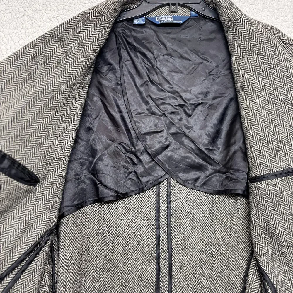 Vintage Polo Ralph Lauren Blazer 2XL Mens Gray Lambswool Alpaca Herringbone NWT
